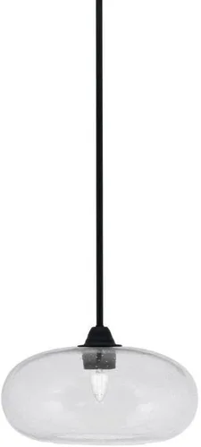 Miniatura 175 de Toltec Lighting Paramount - Mini colgante de 1 luz en acabado negro mate con cristal de arte perla de 7 pulgadas y estilo negro
