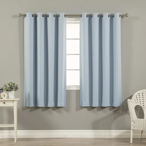 Miniatura 66 de Best Home Fashion Paneles de cortinas opacas con aislamiento térmico de alta calidad para tratamiento de ventanas, para dormitorio, acero inoxidable