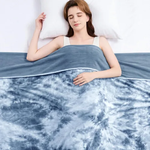 Miniatura 17 de Topcee Manta de Tiro Refrescante para Sudores Nocturnos Decorativa Tie Dye, Absorbe el Calor para Mantenerte Fresco en Noches Cálidas, Q-Max 0.5