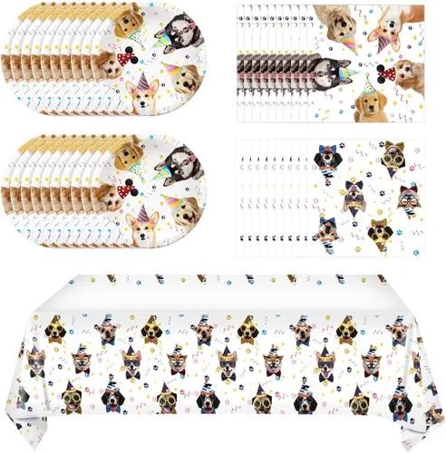 Miniatura 10 de 41 piezas de decoración de fiesta de cumpleaños de oro rosa - Suministros de tema rosa y oro - Incluye 20 platos, 20 servilletas y 1 mantel