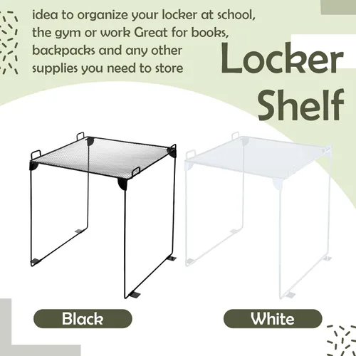 Miniatura 6 de Estante organizador de casillero de metal, apilable, plegable, estante organizador de regreso a clases, se adapta a casilleros escolares