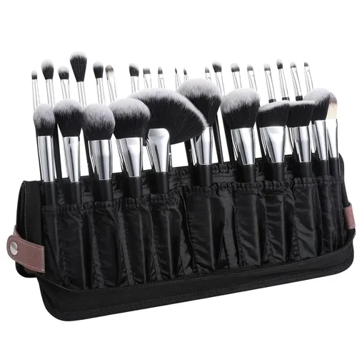 DUcare Organizador de brochas de maquillaje, 30 piezas, fundas de viaje plegables, brochas de maquillaje, bolsa de cosméticos de pie, almacenamiento