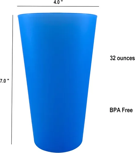 Miniatura 6 de Vasos de plástico reutilizables de 32 onzas, vasos de plástico irrompibles, sin BPA, aptos para lavavajillas, juego de 8 tazas grandes para agua