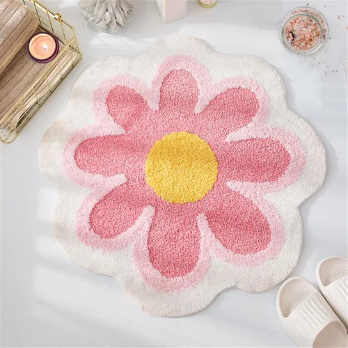 Miniatura 8 de YRXRUS Alfombra de baño de flores, alfombra de baño azul, tapetes de baño de belleza, alfombra de baño de microfibra ultrasuave, alfombra de flores