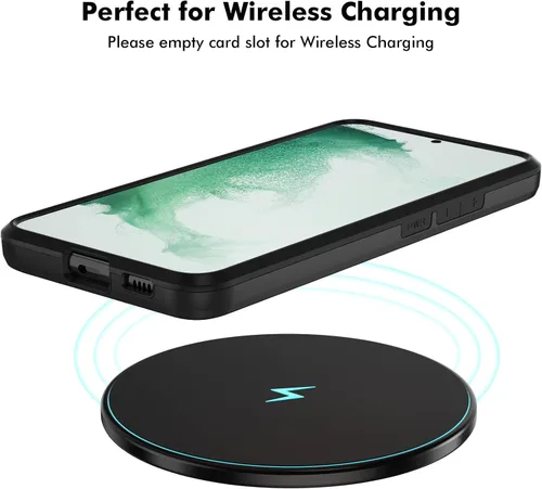 Miniatura 6 de Jiunai Funda para Samsung S22 con tarjetero para 2 tarjetas de identificación de licencia, acceso de crédito, tarjetero deslizante, cubierta