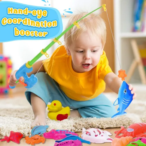 Miniatura 6 de Goody King Juego de pesca magnético, juguetes de piscina para niños, mesa de agua para interiores y exteriores, juguetes de fiesta de carnaval