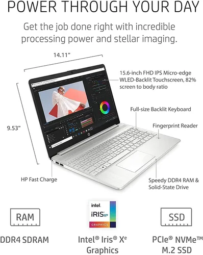 Miniatura 2 de HP Computadora portátil, pantalla táctil Full HD de 15.6", Intel Core i7-1165G7, 16 GB de RAM, SSD PCIe de 1 TB, teclado retroiluminado, lector