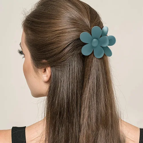 Miniatura 4 de Sunolga 8 pinzas para cabello para mujer, pinzas de garra con forma de flor para cabello grueso, accesorios para cabello antideslizantes