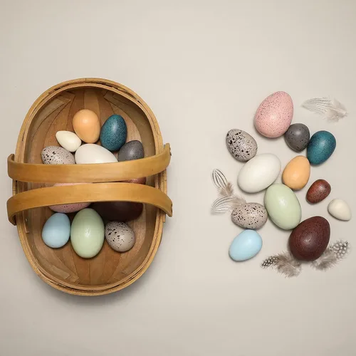 Miniatura 3 de Youuys Huevos de Pascua de madera para niños, huevos moteados de Pascua sintéticos, arte de bricolaje para manualidades para decoración del jardín