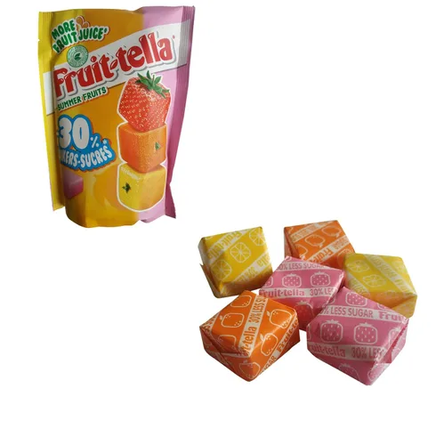 Fruittella Mezcla de fresa, limón y naranja | Caramelo Fruitella | Caramelo de Fruittella | Dulces de Fruitella | Frutas de verano Fruitella | Bolsa