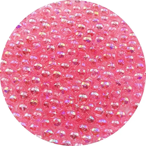 Miniatura 25 de 2000 cuentas redondas acrílicas de 0.157 pulgadas (0.157 in), cuentas espaciadoras de colores AB con agujero para bricolaje, pulseras, collares