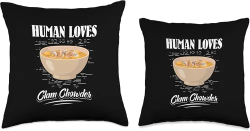 Miniatura 3 de Clam Chowder Gifts - Clam Chowder Apparel Human Loves - Almohada de almejas, 16 x 16 pulgadas, multicolor