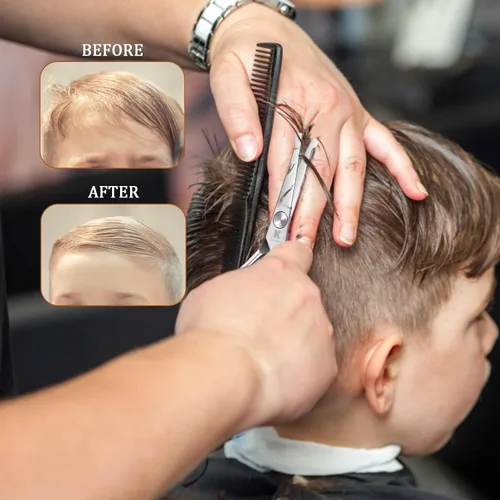 Miniatura 6 de Tijeras de corte de pelo para niños de 6.1 pulgadas, puntas redondeadas, tijeras profesionales de corte de pelo seguras para bebés, niños, mujeres