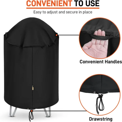 Miniatura 4 de Arcedo Funda redonda para ahumador de 30 pulgadas, cubierta vertical de carbón para ahumador, cubierta de cúpula de parrilla eléctrica