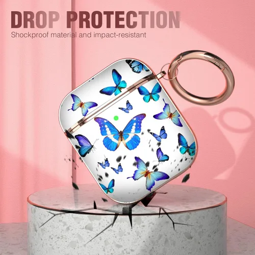 Miniatura 2 de Maxjoy Funda para AirPods, bonita funda protectora rígida para AirPod 2 Gen para mujeres y hombres con llavero para AirPods de 2ª generación de 1ª