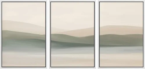 Miniatura 10 de SIGNWIN Lienzo enmarcado para pared, juego de arte tranquilo con reflejo de lago, acuarela, montaña y agua, ilustraciones modernas, arte abstracto