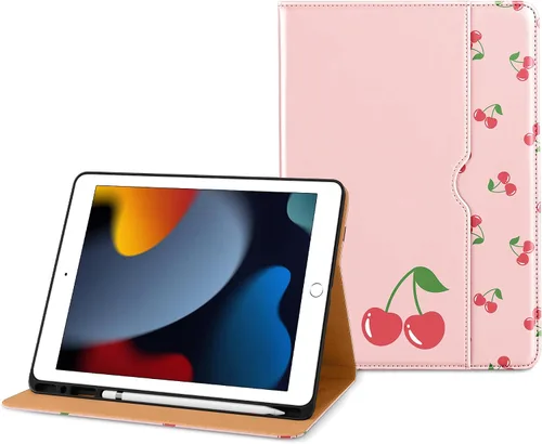Miniatura 25 de DTTO para iPad de 9ª/8ª/7ª generación de 10.2 pulgadas 2021/2020/2019, funda tipo cartera de negocios de cuero premium con soporte para Apple Pencil