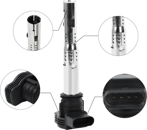 Miniatura 6 de Paquete de 5 bobinas de encendido UF575 y bujías de iridio compatibles con Audi A3 2004-2013, A4 2005-2016 y Volkswagen Jetta 2005-2015, Tiguan