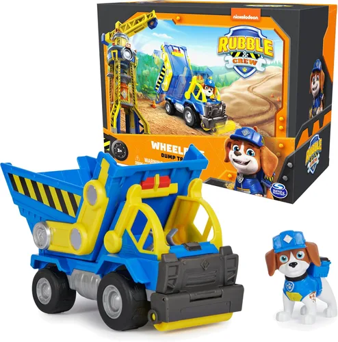 Rubble & Crew, Wheeler's - Juguete de camión volquete con piezas móviles y una figura de acción coleccionable, juguetes para niños a partir de 3