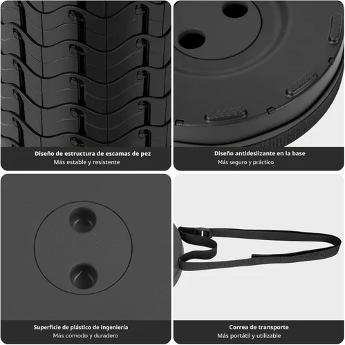 Miniatura 5 de Qiguet Taburete plegable, silla plegable, silla portátil mejorada con capacidad de carga de 400 libras, taburete portátil para camping, pesca, Negro