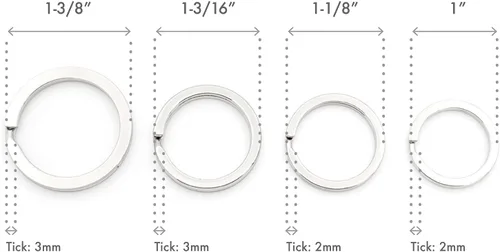 Miniatura 6 de CRAFTMEMORE Llaveros de calidad, anillos planos de metal divididos para llaves de automóvil, accesorios de bricolaje, artesanía en cuero, 10 piezas