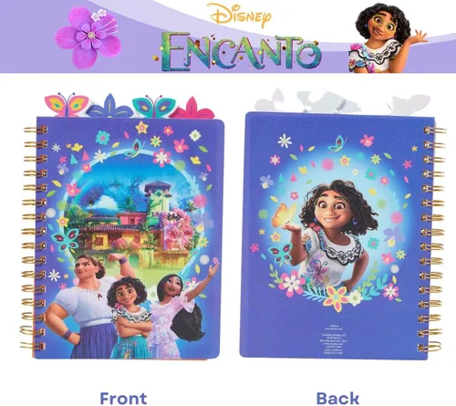 Miniatura 8 de Disney Encanto - Cuaderno con pestañas encuadernadas, encuadernado en espiral, 96 páginas a rayas, 8 x 7 pulgadas, morado
