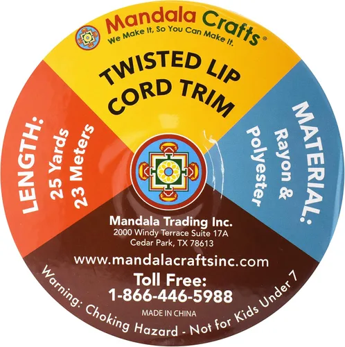 Miniatura 5 de Mandala Crafts Rollo de 25 yardas con borde trenzado negro para costura, ribete decorativo de costura, ribete de tapicería y cordón para cojines