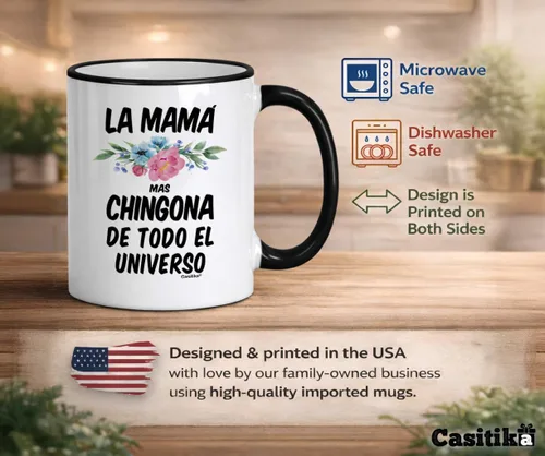 Miniatura 3 de Casitika Taza Chingona. Regalos para mamá mexicana. Taza de café La Mama Mas Chingona De Todo El Universo. Regalos para Mama De Cumpleaños.