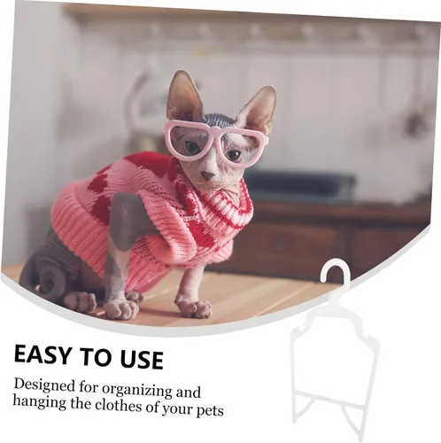 Miniatura 3 de Cabilock Perchas de ropa para mascotas, 20 unidades, para perros, soportes de ropa para perros, ligeros, compactos, para organizar el almacenamiento