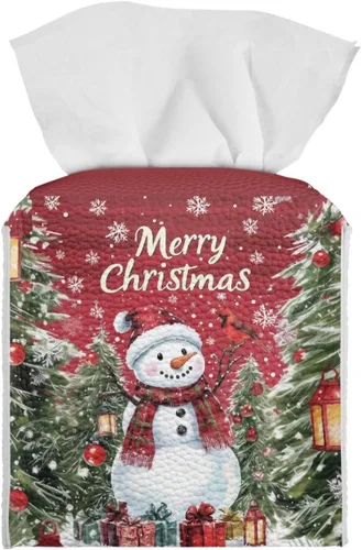 Miniatura 14 de 250th Anniversary Square Tissue Box Cover Pu Leather Tissue Holder Facial Paper Cover Waterproof Toilet Paper Holder for Bathroom Bedroom Modern