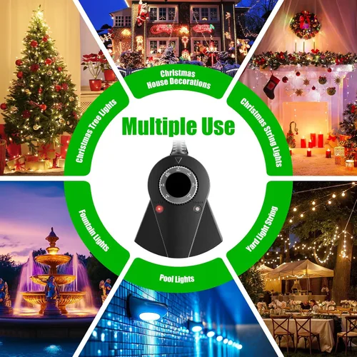 Miniatura 7 de Temporizador de sensor de luz para exteriores, temporizador de salida impermeable resistente de 24 horas con modo de cuenta regresiva de 2, 4, 6 u 8