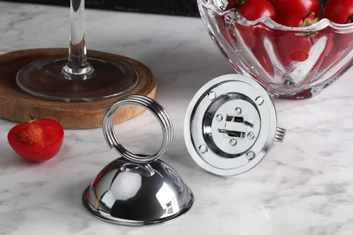 Miniatura 6 de New Star Foodservice Soporte para números de mesa con clip de anillo, soporte para tarjetas de lugar, 1.5 pulgadas, plateado, metal, juego de 12