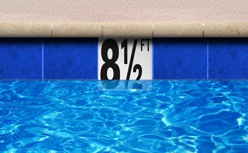 Miniatura 3 de Aquatic Custom Tile - Marcador de profundidad de piscina de cerámica de 3 pies, letreros de piscina de 5.8 x 5.8 pulgadas con fuente de 5 pulgadas