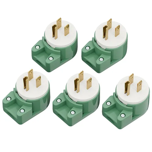 Miniatura 19 de Nema 5-15P Enchufe de ángulo recto de 90 grados, enchufe Plugrand 15A 125V en ángulo, enchufes de CA de 3 clavijas DIY de 3 clavijas, enchufes de CA