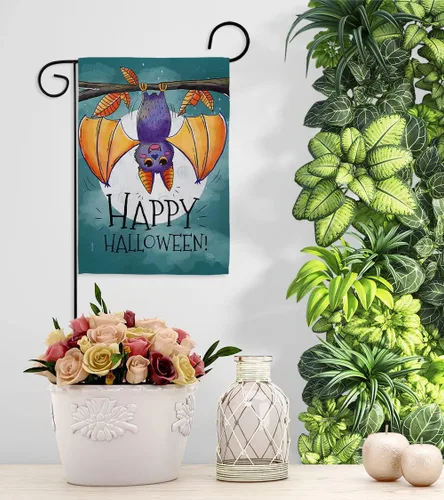 Miniatura 8 de Breeze Decor G162076 - Bandera decorativa vertical para jardín con diseño de murciélago y otoño de Halloween, 13 x 18.5 pulgadas, impresa en Estados