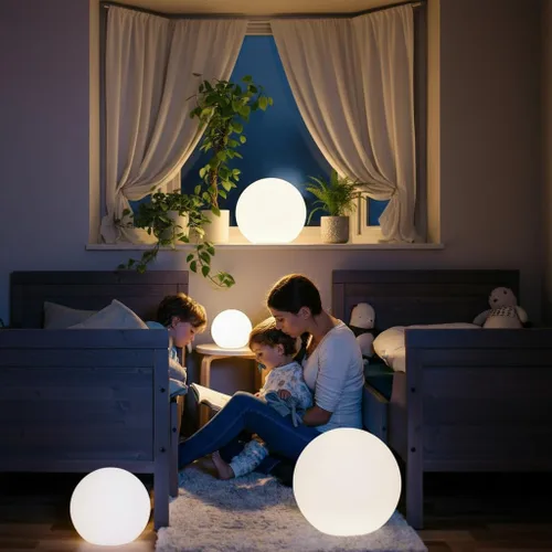 Miniatura 2 de Lámpara de pie con forma de globo, luz LED de bola de 14 pulgadas con control remoto, 16 colores RGB, regulable, recargable, lámpara de globo