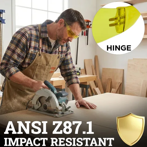 Miniatura 4 de BISON LIFE - Lentes de seguridad con protección envolvente resistente a arañazos, lente de policarbonato resistente a impactos ANSI Z87.1