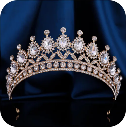 Miniatura 9 de FORSEVEN Tiaras y coronas de cristal para mujer – Boda y fiesta de cumpleaños, corona de princesa, accesorios para el cabello – Diadema de diamantes