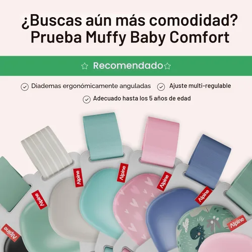 Miniatura 10 de Alpine Muffy - Protección de oídos para bebés y niños pequeños de hasta 36 meses, certificado CE y ANSI, orejeras con reducción de ruido, cómodos