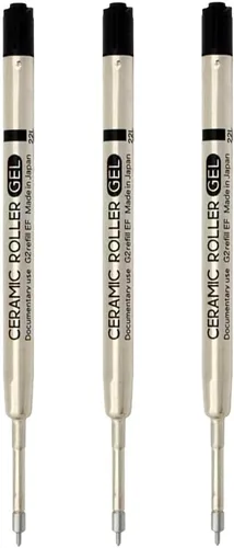 Ohto - Recambios de gel de rodillo de cerámica, punta de aguja, punta fina de metal de 0.020 in, secado ultra rápido, tinta de gel líquido negro