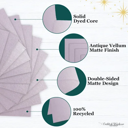 Miniatura 3 de Kunzite stardream metálico Cardstock 8.5" x 11" Premium – 105 Lb. Cover/284 GSM 25 hojas de cartulina almacén Kunzita púrpura claro