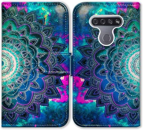 Miniatura 17 de Bcov Funda para LG K51/LG Reflect (LM-K500), diseño de libélula colorida funda de piel con tapa y ranura para tarjeta soporte para LG K51/LG Q51