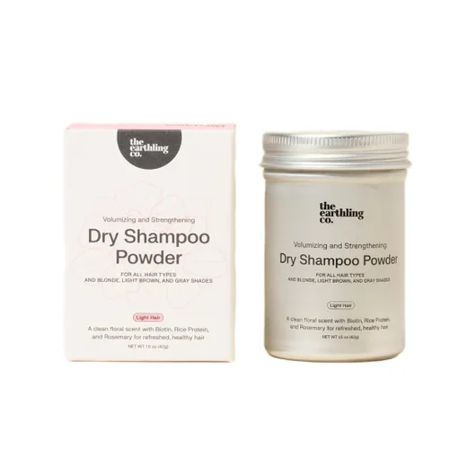 The Earthling Co. Champú seco – Polvo voluminizador sin aerosol para aceite – Ingredientes naturales y orgánicos para cabello rubio y gris – Fórmula