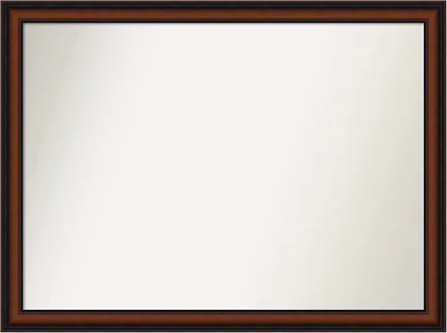 Miniatura 162 de Amanti Art Espejo de pared personalizado no biselado (24 x 27 pulgadas), marco estrecho de nogal chipre - varios tamaños personalizados - Espejo
