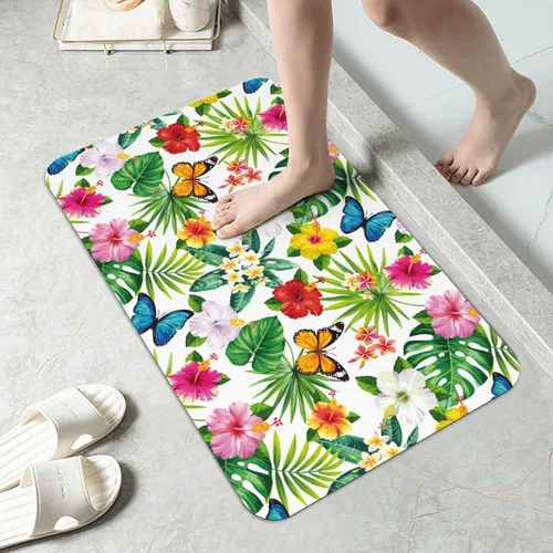 Miniatura 11 de Alfombra de baño para baño, patrón bohemio clásico, antideslizante, secado rápido, lavable a máquina, cómoda alfombra de baño para baño, bañera