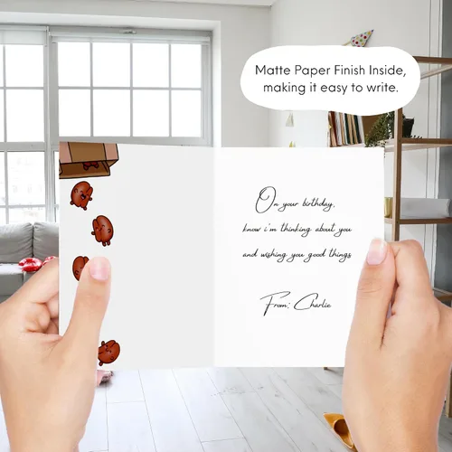 Miniatura 4 de Tarjeta de aniversario y cumpleaños divertida – Tarjeta de felicitación graciosa hecha a mano, en blanco por dentro, linda y perfecta para parejas