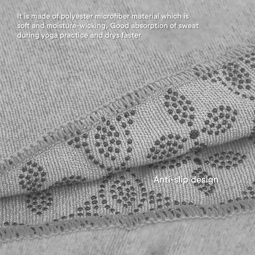 Miniatura 3 de Toallas de yoga, toalla antideslizante para esterilla de yoga caliente con puntos de agarre, manta de yoga de microfibra suave súper absorbente