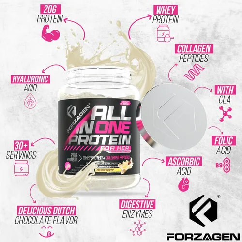 Miniatura 7 de Forzagen Proteína todo en uno para ella Proteína en polvo para mujer con péptidos de colágeno múltiple Suplemento de colágeno hidrolizado, salud