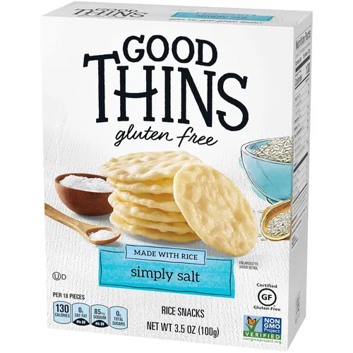 Miniatura 11 de Good Thins Galletas de arroz simplemente saladas sin gluten, 3.5 onzas (Paquete de 3)