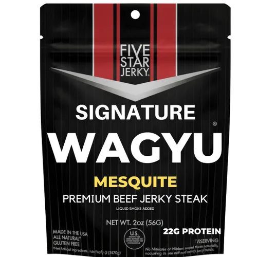 Miniatura 13 de Five Star Wagyu Beef Jerky - Ajo y Hierba + Pimienta Variedad Paquete de 2 (4 onzas)